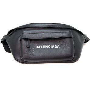 Balenciaga Waist Bum Bag Leather Black